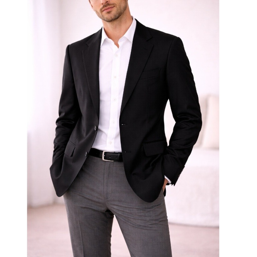 Charles Tyrwhitt Men's Black Slim Twill Natural Stretch Suit Jacket Size 40R NWT